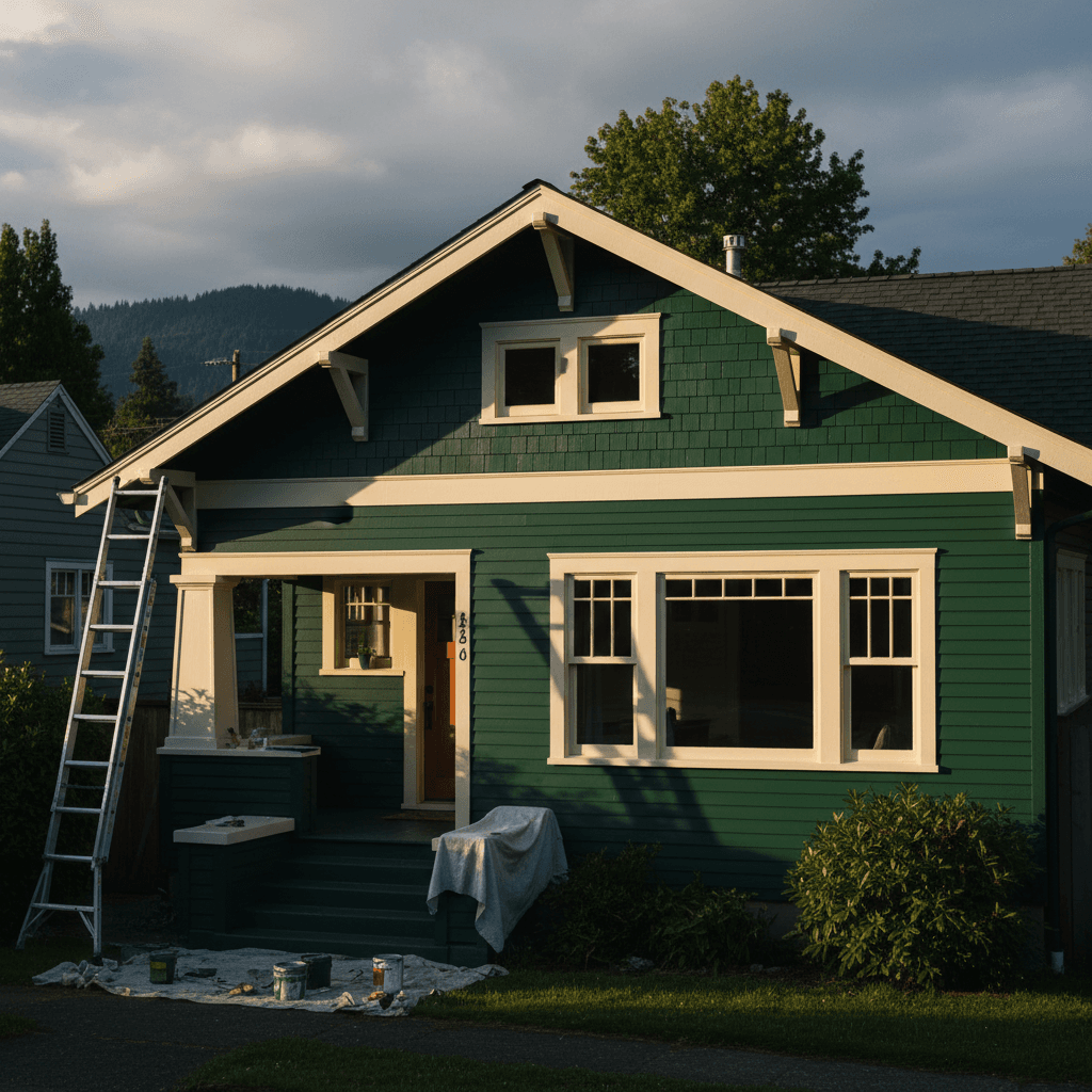 Exterior house painting, Portland residential