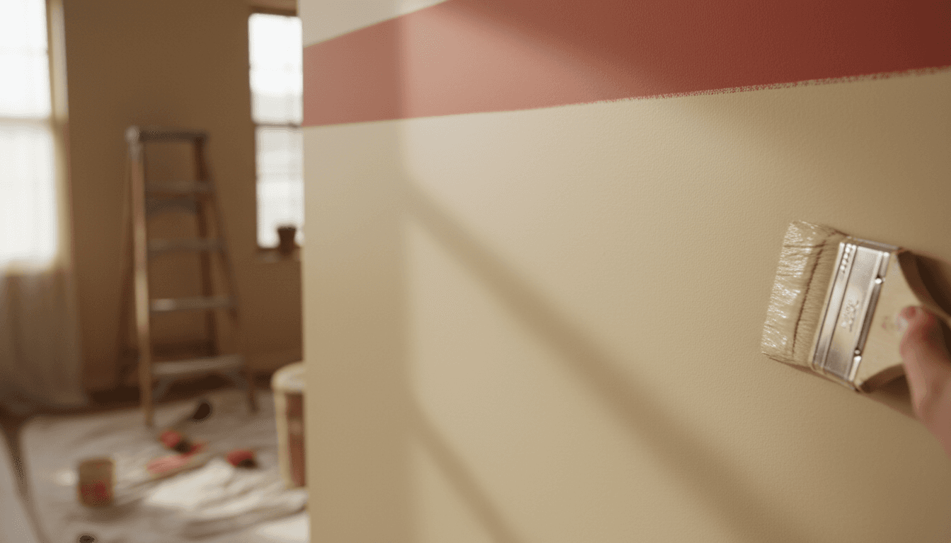 Interior wall painted with professional finish and careful attention to detail